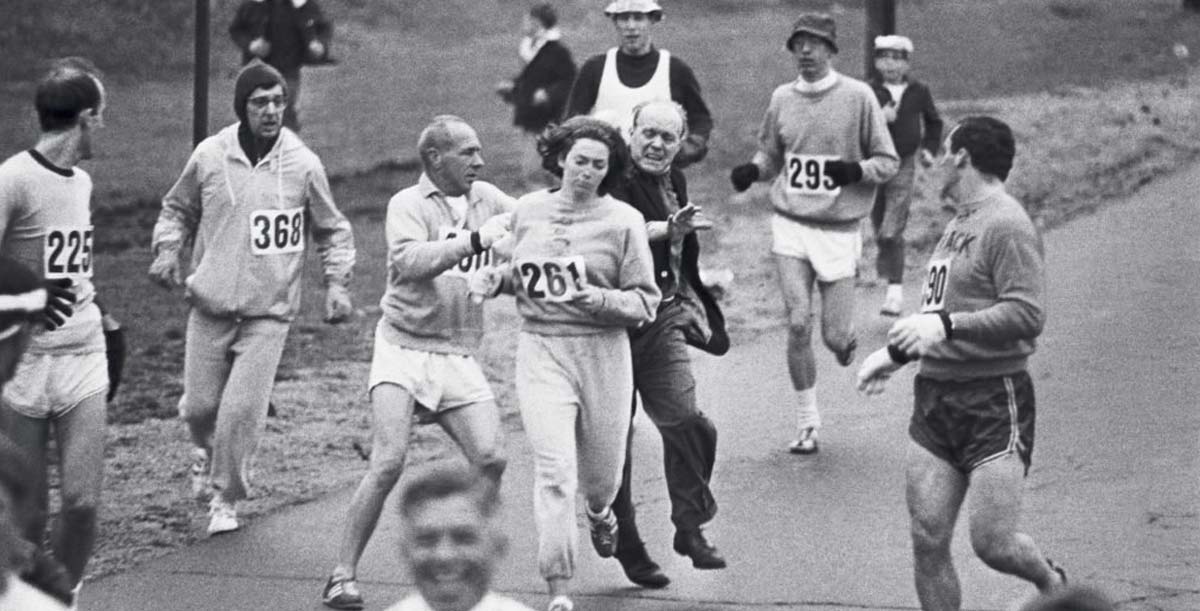 Kathrine Switzer en su primera Marathon